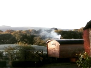 Noddfa shepherd hut at Studio-W in Mid Wales